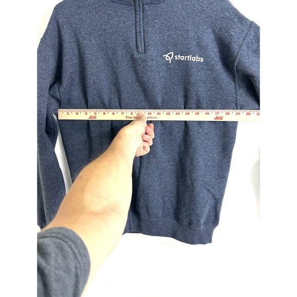 Jerzees Men's 1/4 Zip Pullover Mock Neck Long Sleeve Company Logo Blue M - Picture 9 of 13